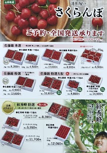 さくらんぼ予約承り中🍒 今年も清川屋のさくらんぼ、ご予約スタートしております。 すでに完売アイテムも出てきておりますので、お早めにご予約ください！
