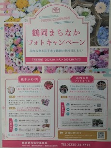 10月1日(火)～17日(月)に鶴岡まちなかフォトキャンペーンがあり期間中 花手水めぐり参加店になります🌸500円以上お買い物されたお客様に【つるおかさんぽカード】をプレゼント✨是非お立ち寄りください😍